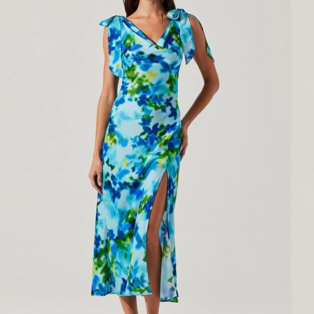 Astr the label- Allexina Satin Cowl Neck Midi